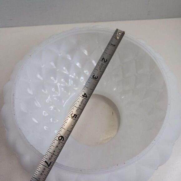 Vintage Hurricane Student Lamp Shade Frosted White Diamond Shape Quilted - Picture 6 of 9